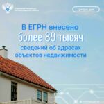 В ЕГРН внесено более 89 тысяч сведений об адресах объектов недвижимости